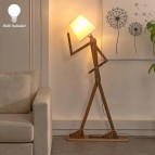 Decorative Floor and Swing Arm Floor Lamp, Wooden Reading Lights