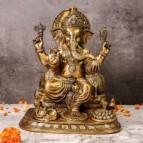 Discover the Elegance of Brass Ganesh Murti by The Advitya