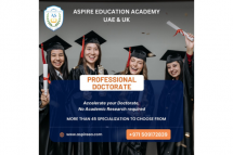 Aspire Education Academy – UAE & UK proudly presents its Professional Doctorate Program, designed to cater to ambitious professionals seeking global recognition and advanced expertise without the burd