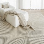 Maze Sandy - Curves & Straight Line Pattern Brown Carpet