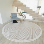 Maze Sandy - Curve & Straight Lines Carpet Round